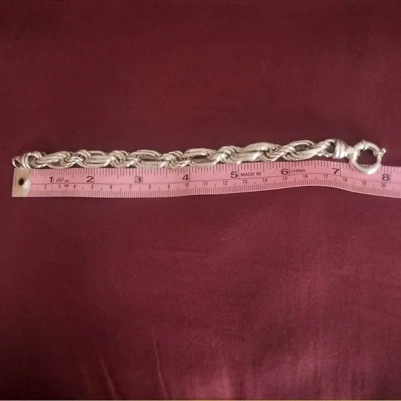 Sterling Silver Fancy Twist Link Bracelet 7.5 Inch - Picture 4 of 4
